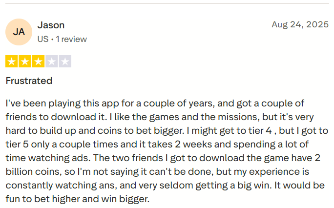 Lightning Link Casino review (Trustpilot) – screenshot 4